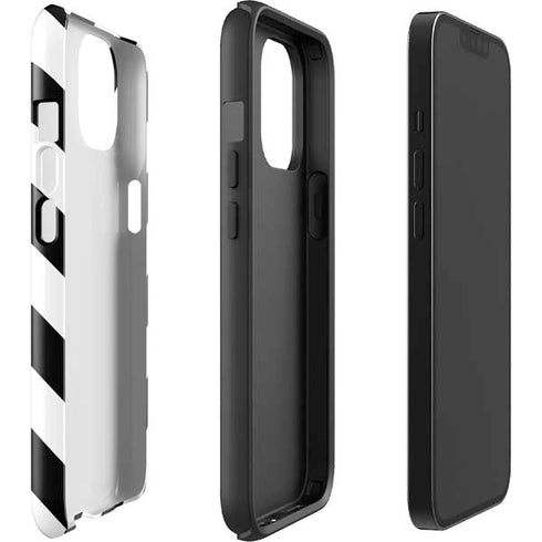 Black and White Geometric Stripes iPhone 15 Impact Case